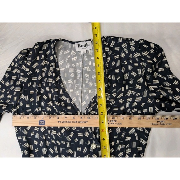 Rouje Dress Gabin Wrap Navy Elegant Timeless Old Money Quiet Luxury Preppy A007 - Picture 8 of 11